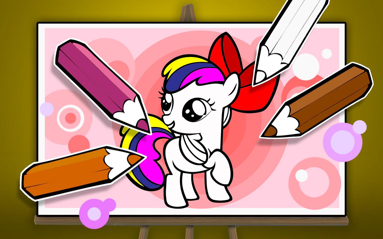 Android application Unicorns Pony Coloring Book screenshort