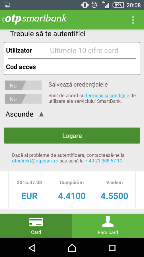 OTP Smart Bank Romania — приложение на Android