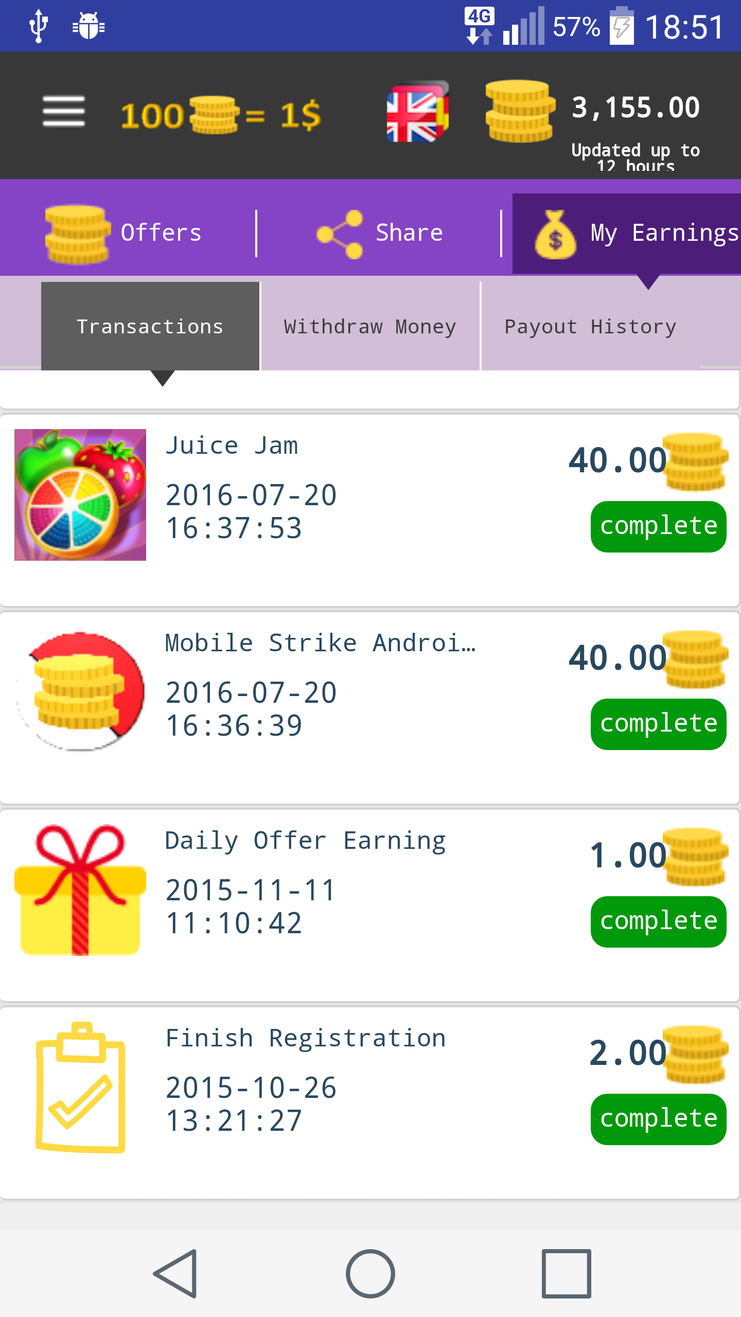 Android application earn pokecoins screenshort