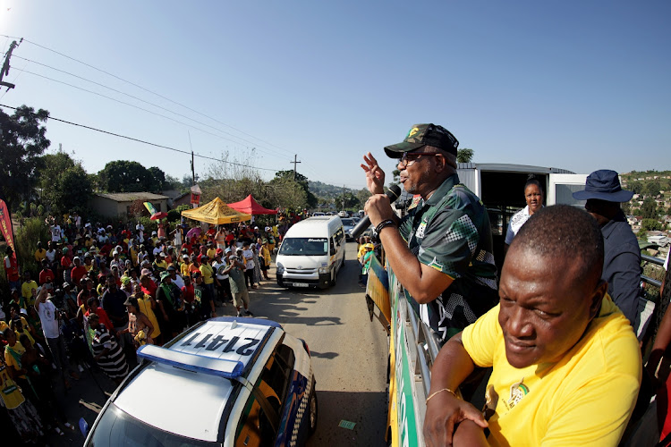 Fikile Mbalula campaigning at Amaoti in KwaZulu-Natal.