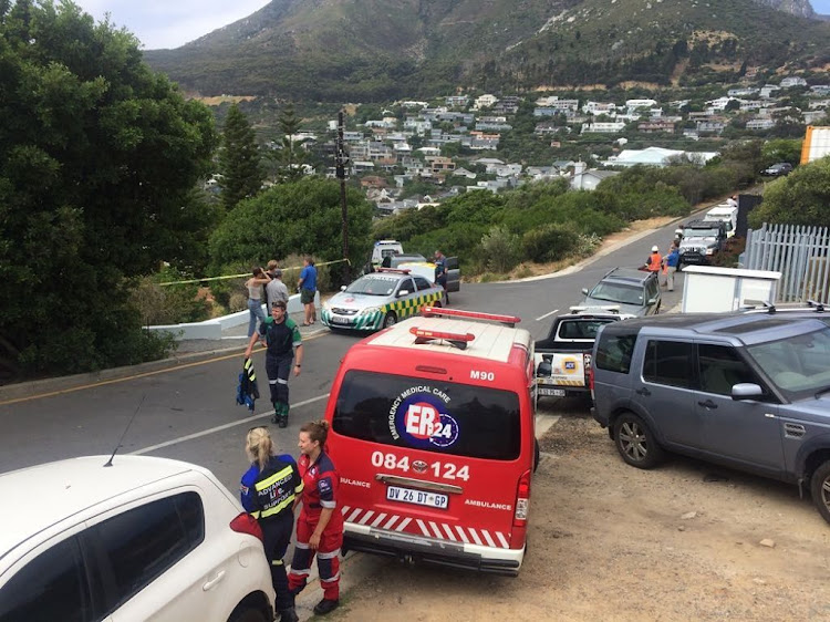 Emergency services in Llandudno, where well-known Cape Town aerial photographer Ant Allen died in a paragliding crash on Tuesday, November 13 2018.