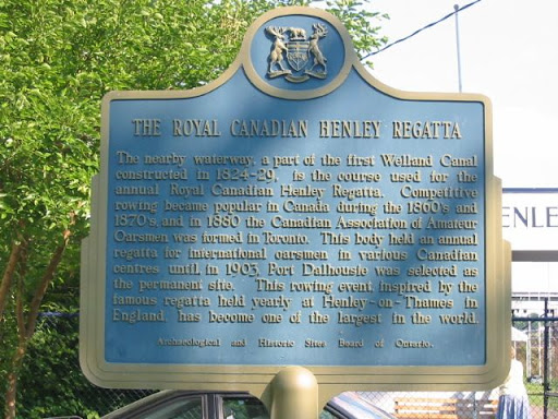 The nearby waterway, a part of the first Welland Canal constructed in 1824-29, is the course used for the annual Royal Canadian Henley Regatta. Competitive rowing became popular in Canada during...