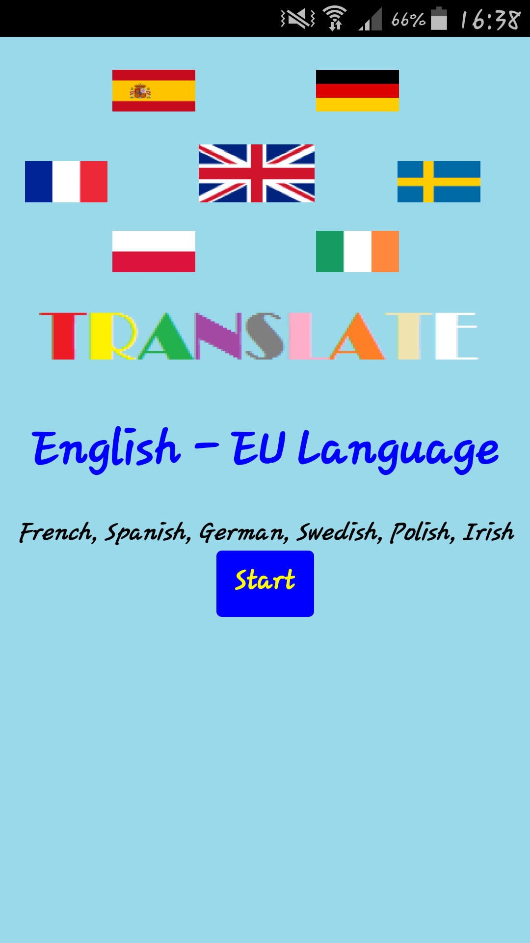 Android application Translate screenshort