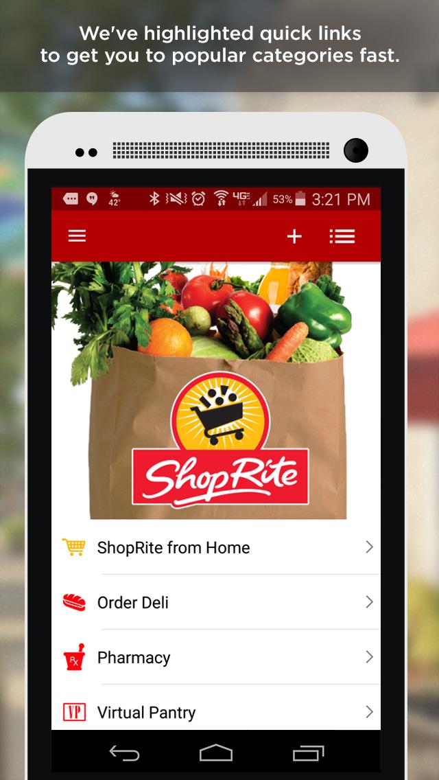 Android application ShopRite screenshort