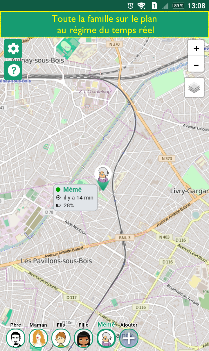 Android application KidControl. Family GPS locator screenshort