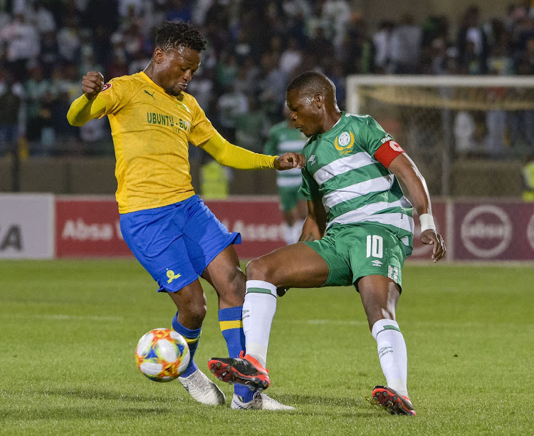 Mamelodi Sundowns utility defender Motjeka Madisha (L) will be pleased with some game time under his belt.