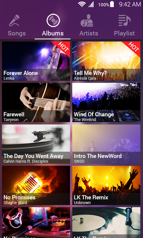 Android application Mp3 player screenshort