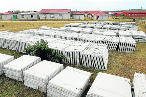 SHAMEFUL SITUATION: More than 10000 toilet slabs that were dumped at Tsholomnqa’s Moni village by contractors in 2015. Not a single villager benefited from the project Picture: MICHAEL PINYANA