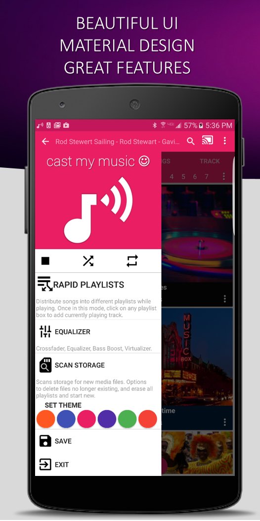 Android application Music Player, Chromecast Audio screenshort