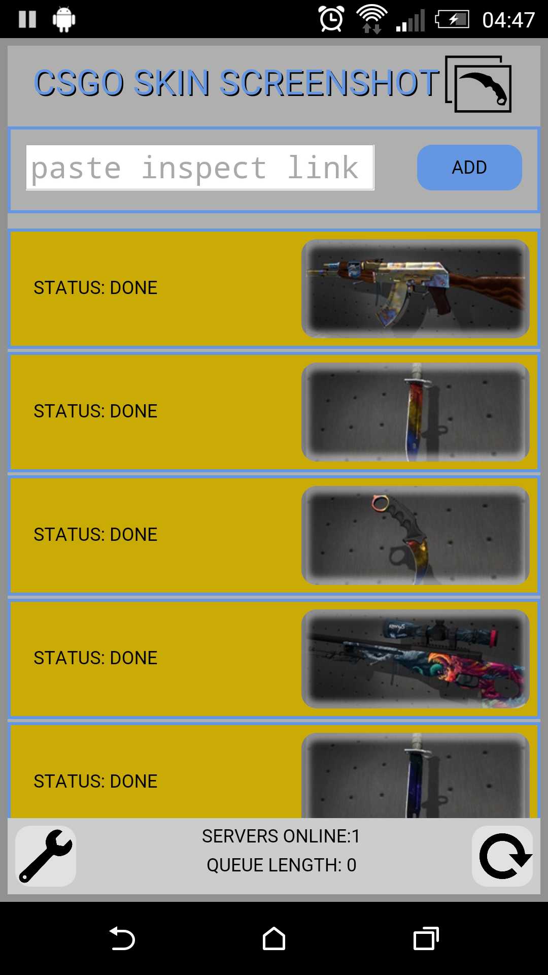 Android application CSGO Skin Screenshot screenshort