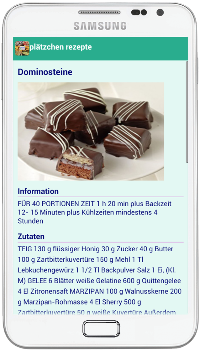 Android application Plätzchen Rezepte screenshort