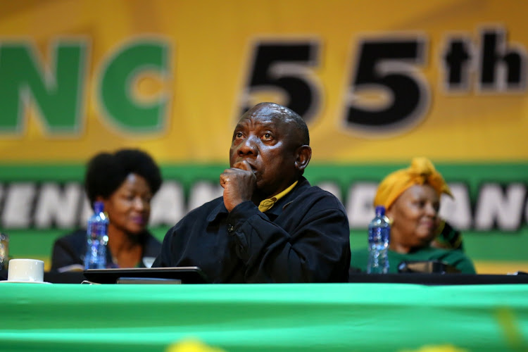 President Cyril Ramaphosa at the 55th ANC national conference in Nasrec, Johannesburg.