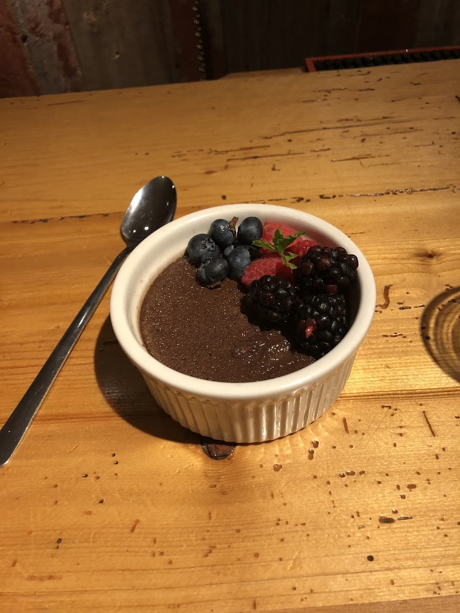 Chocolate custard dish