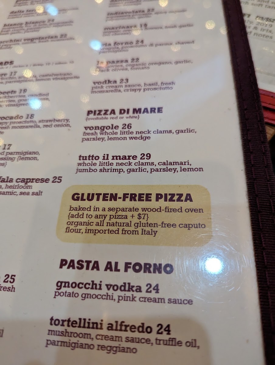 Any pizza can be made gluten free. They have a separate prep area and separate oven for GF items