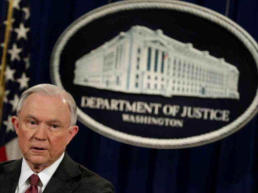 US Attorney General Jeff Sessions speaks at a news conference at the Justice Department in Washington, March 2, 2017. /REUTERS