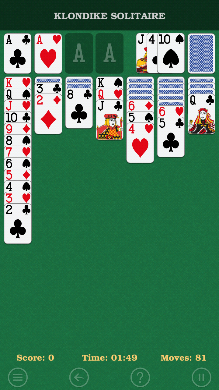 Android application Solitaire Klondike classic. screenshort