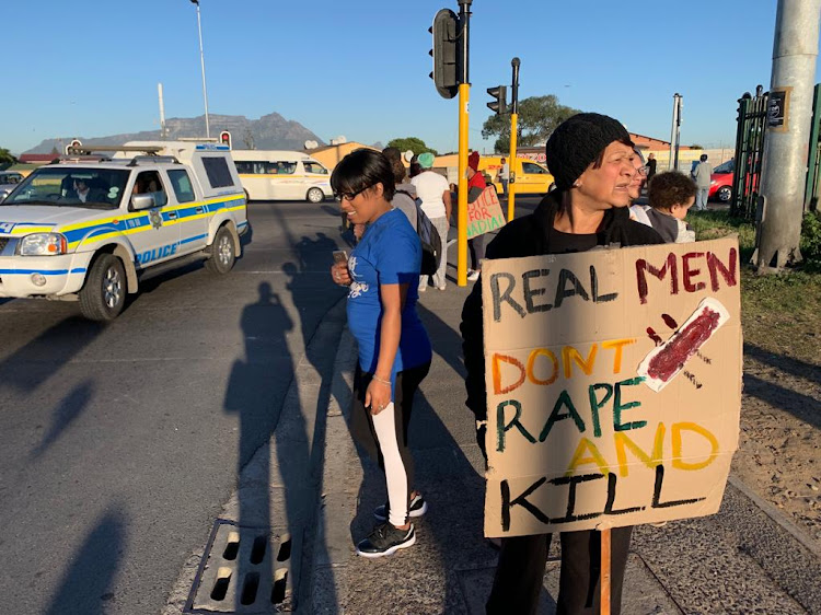 Protesters blocked roadways in Hanover Park on Wednesday morning to voice concerns over the scourge of gender-based violence.