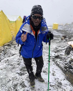James Kagambi, first Kenyan to reach the peak of Mt.Everest on Thursday, May 13,2022.