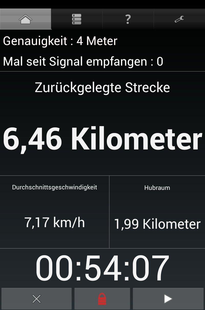 Android application GPS Odometer screenshort