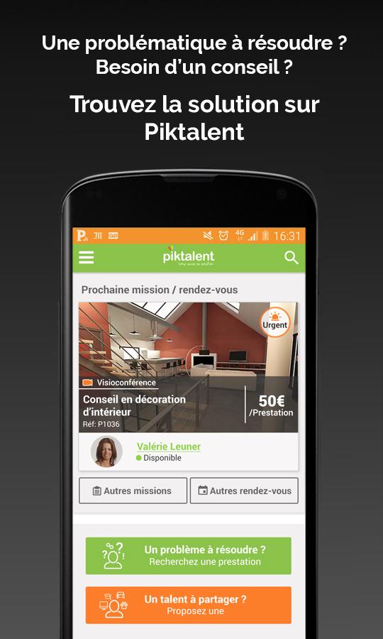 Android application Piktalent screenshort
