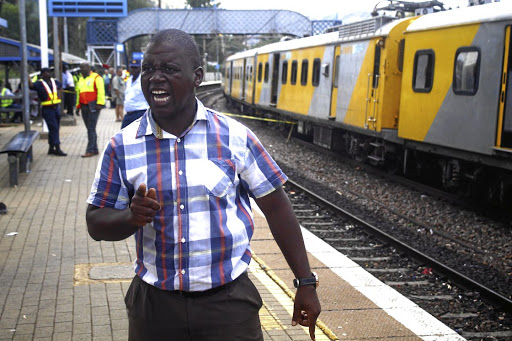 A train collided with a stationary train at the Mountain View train station in Pretoria yesterday. Kabelo Maheya was in the train when the collision occurred.