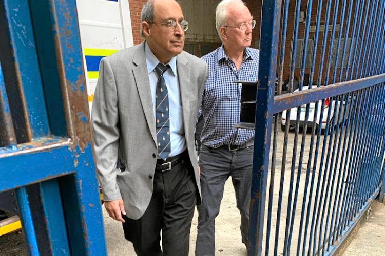 Prof Peter Beale, right, and the late Dr Abdulhay Munshi at a previous court appearance. File image.