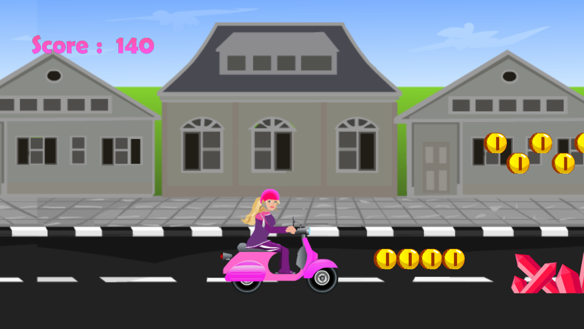 Android application Miss Barbie Scooter Ride screenshort