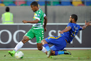 Lyle Lakay of Bloemfontein Celtic fighting for the ball with Ebrahim Seedat of Cape Town City FC during the Absa Premiership match at Dr. Molemela Stadium on March 18, 2017 in Bloemfontein, South Africa.