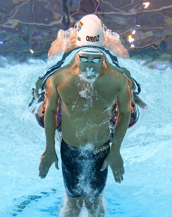Chad le Clos in action during the 200m butterfly heats on Sunday morning.