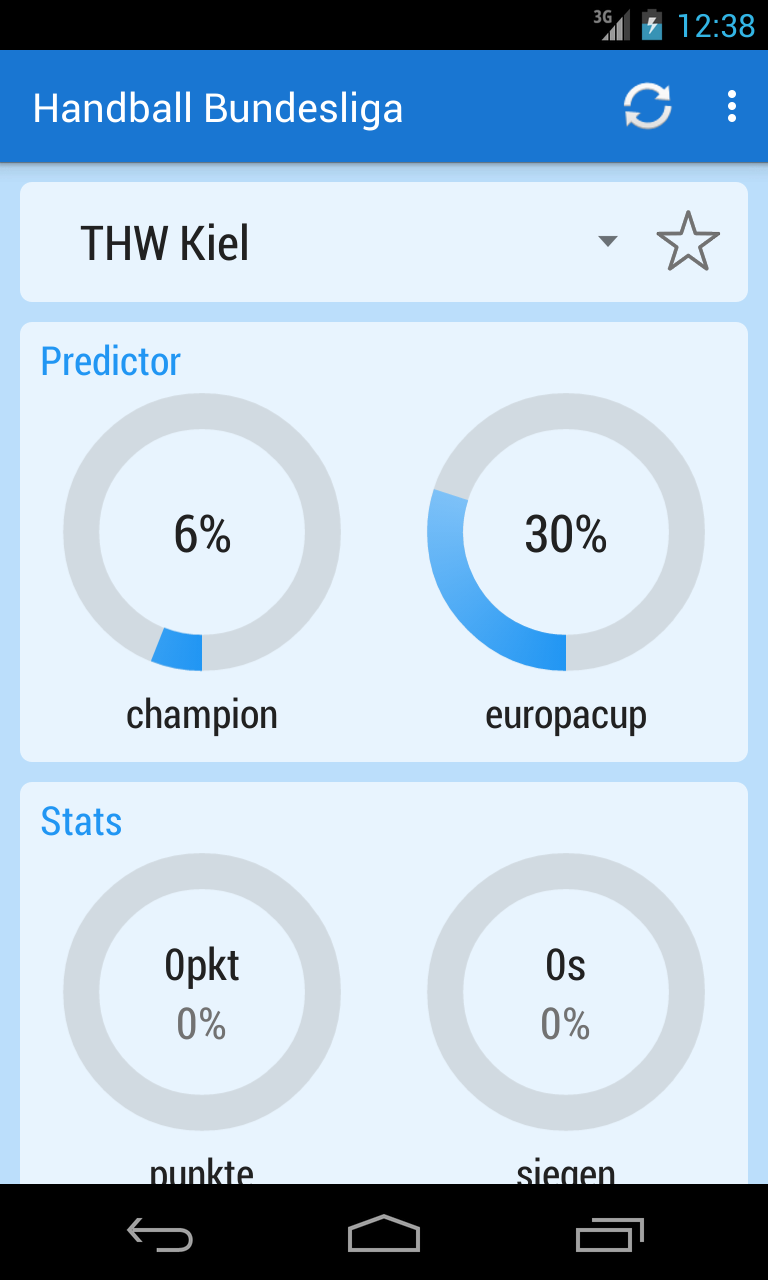 Android application Handball Bundesliga Predictor screenshort