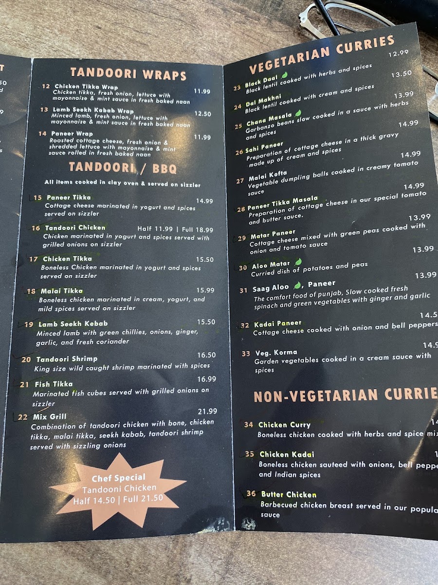 Tandoori Flame gluten-free menu