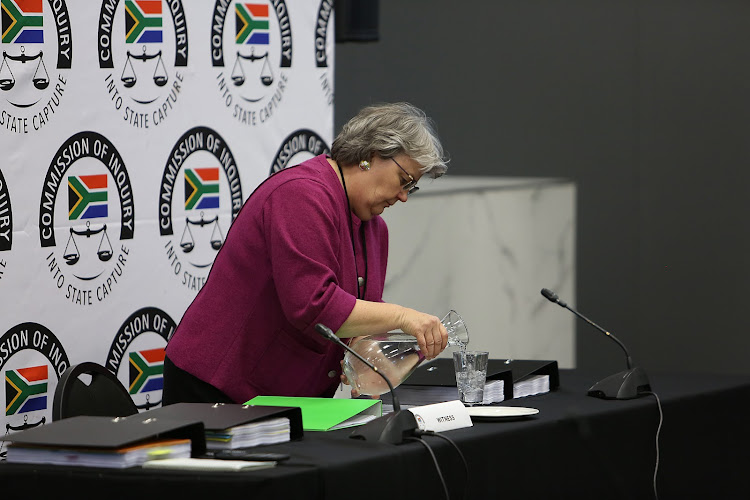 Former public enterprises minister Barbara Hogan at the state capture inquiry on Monday, where she said any attempt by the president or other cabinet ministers to instruct her would be usurping her role as the state's representative in charge of state-owned companies.