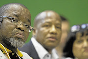The ANC's Gwede Mantashe, Jackson Mthembu and Jesse Duarte.