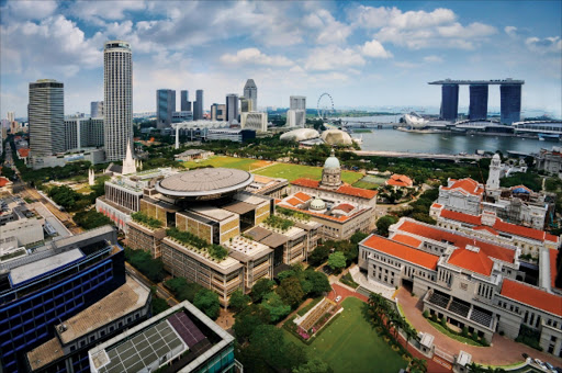 Aerial view of Singapore's skyline