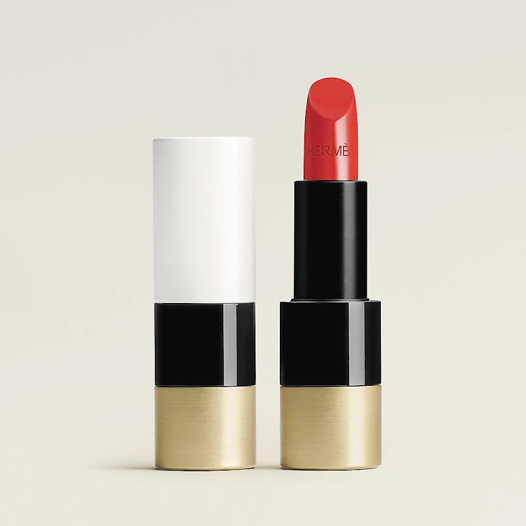 Hermès red lipstick.