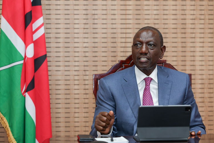 President William Ruto on a virtual call during the Second Voice of Global South Summit on November 17, 2023