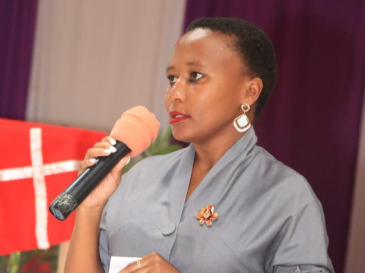 Kirinyaga woman representative Jane Njeri Maina during a church service in Kirinyaga central on Sunday, March 24, 2024.