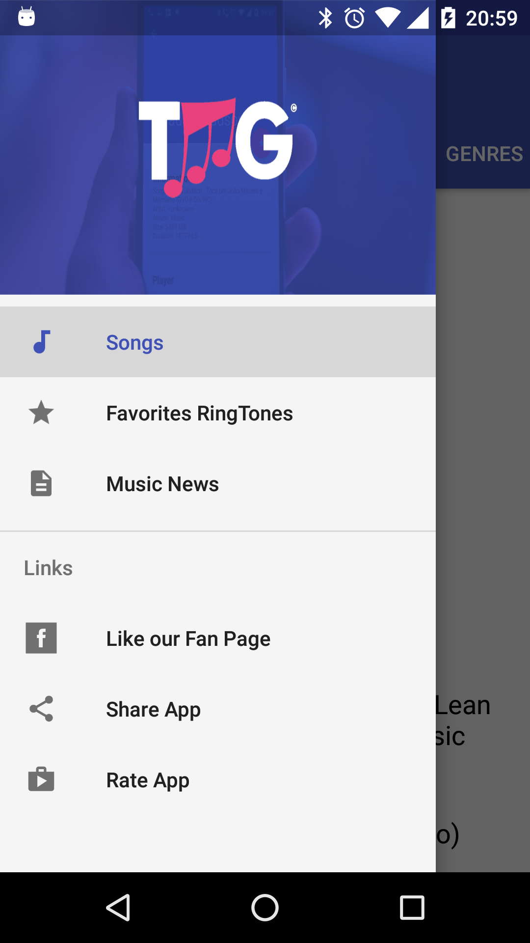 Android application RingTones Moto G / X / E screenshort