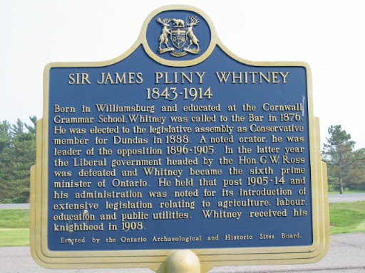 Born in Williamsburg and educated at the Cornwall Grammar School, Whitney was called to the Bar in 1876. He was elected to the legislative assembly as Conservative member for Dundas in 1888. A...