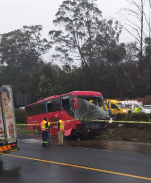 One person was killed and 38 others injured on November 1 2018 when a bus rolled on the N3 near the Nottingham Road, north of Pietermaritzburg.