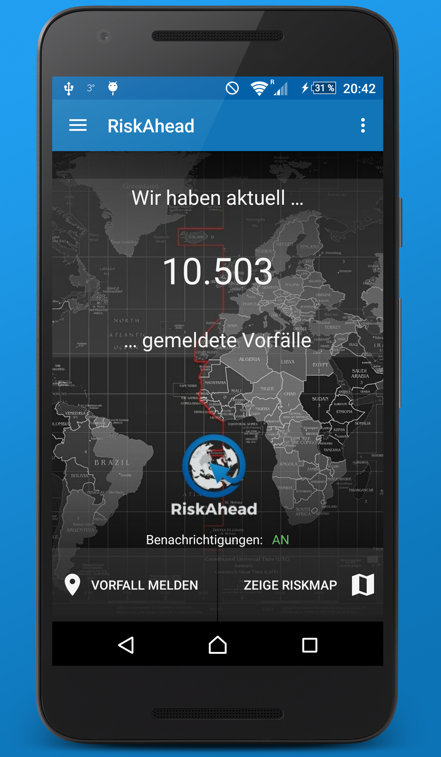 Android application RiskAhead Crime Map &amp; Violence screenshort