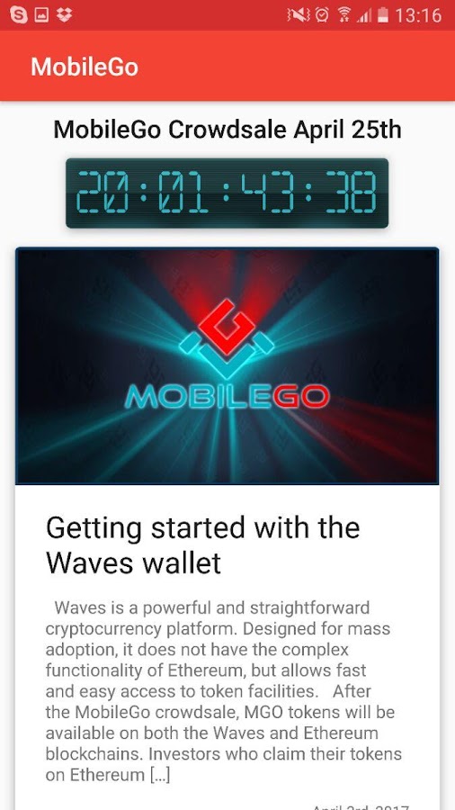 MobileGo — приложение на Android