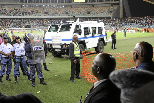Two arrested for stadium riot.