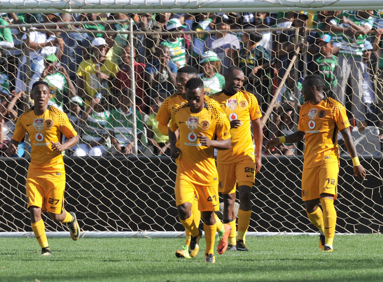 Bernard Parker of Kaizer Chiefs celebrates his goal with teammates during 2017 Macufe Cup game between Bloemfontein Celtic and Kaizer Chiefs at Free State Stadium on 08 October 2017.