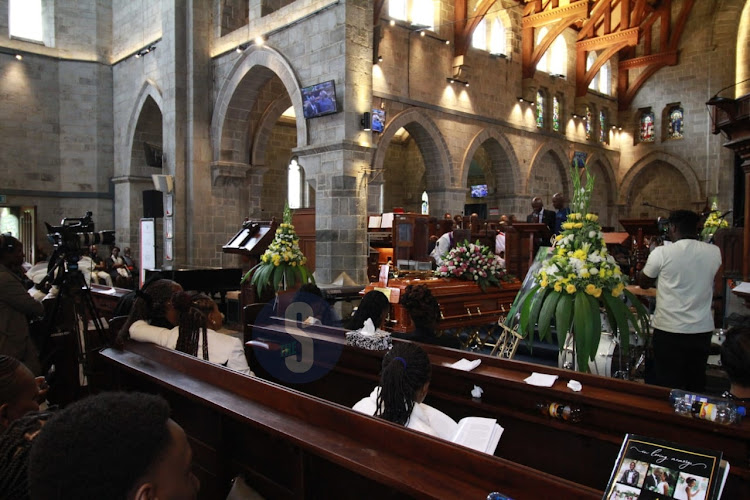 Family and friends of Journalist Michael Oyier gather for a requiem mass at All Saints Cathedral on May 1, 2024.