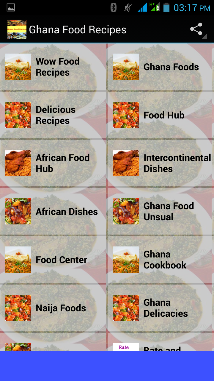 Android application Ghana Food Recipes screenshort