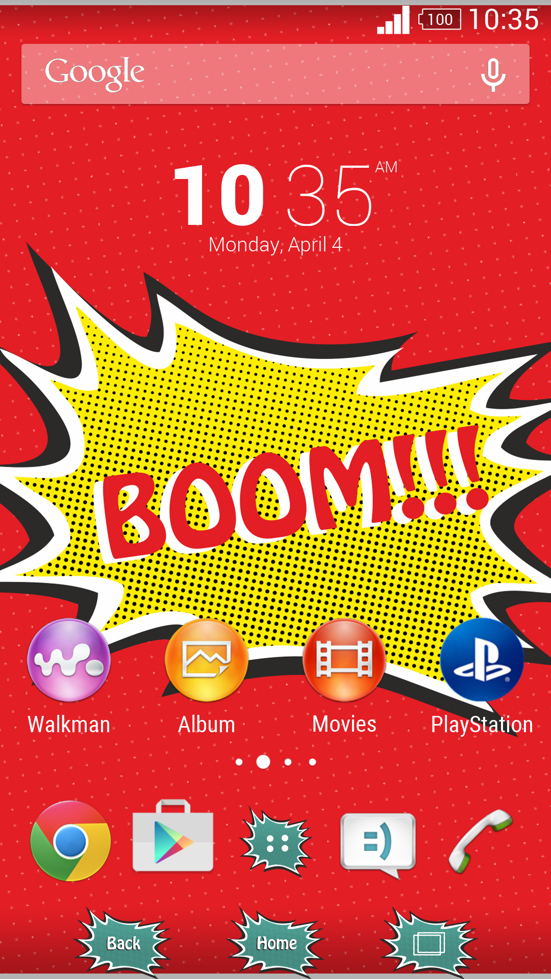 Android application Comic Boom theme for Xperia screenshort