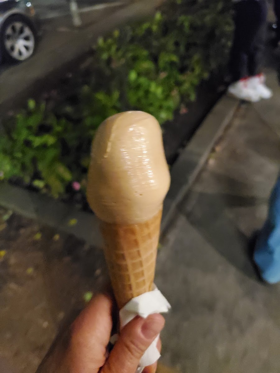 Salted Caramel in GF cone, sorry I forgot to take picture before digging in 😂