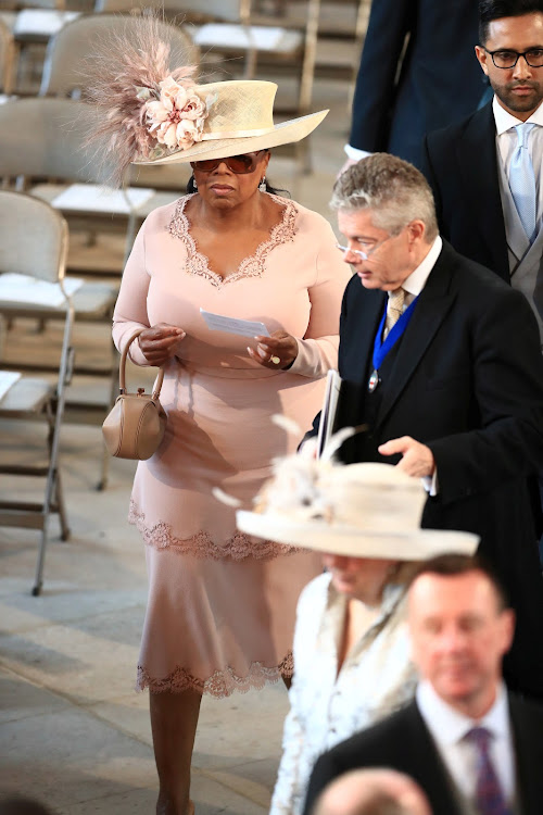 Oprah Winfrey arrives in St George's Chapel at Windsor Castle for the wedding of Prince Harry and Meghan Markle in Windsor, Britain, May 19, 2018.