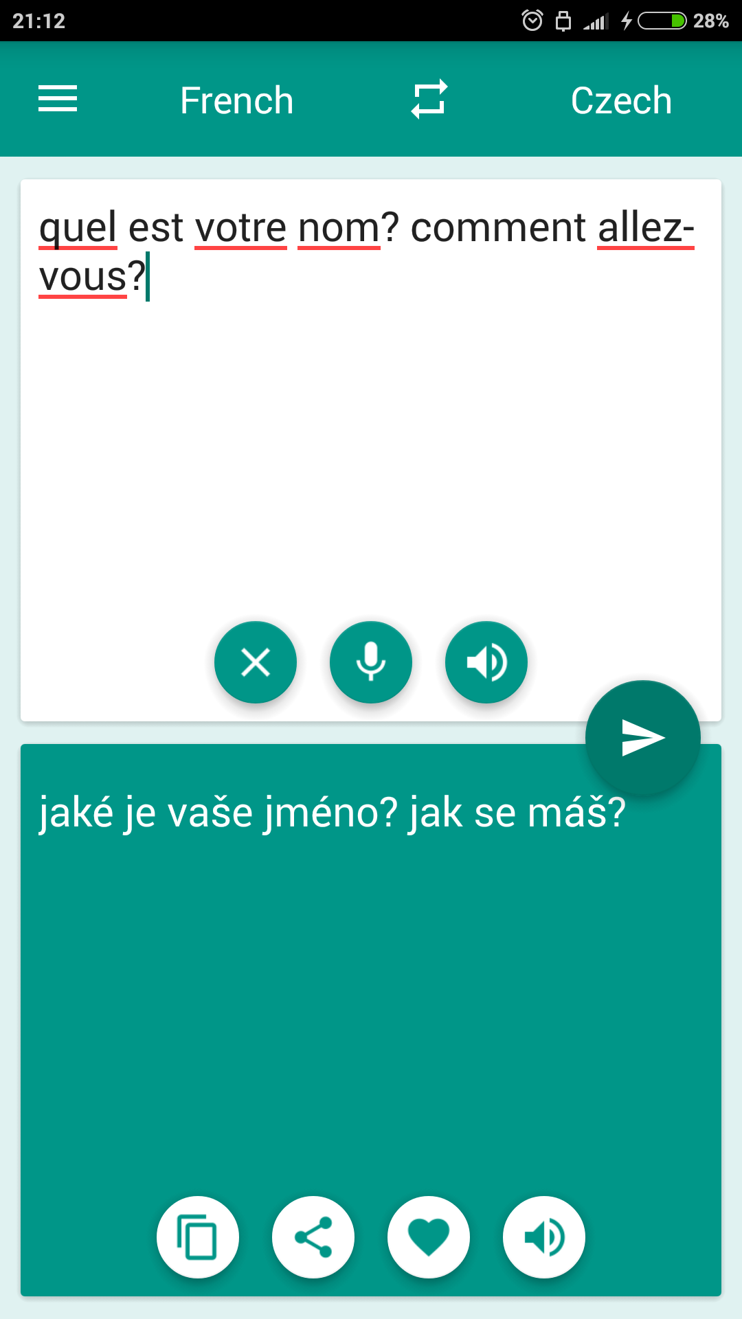 Android application Czech-French Translator screenshort